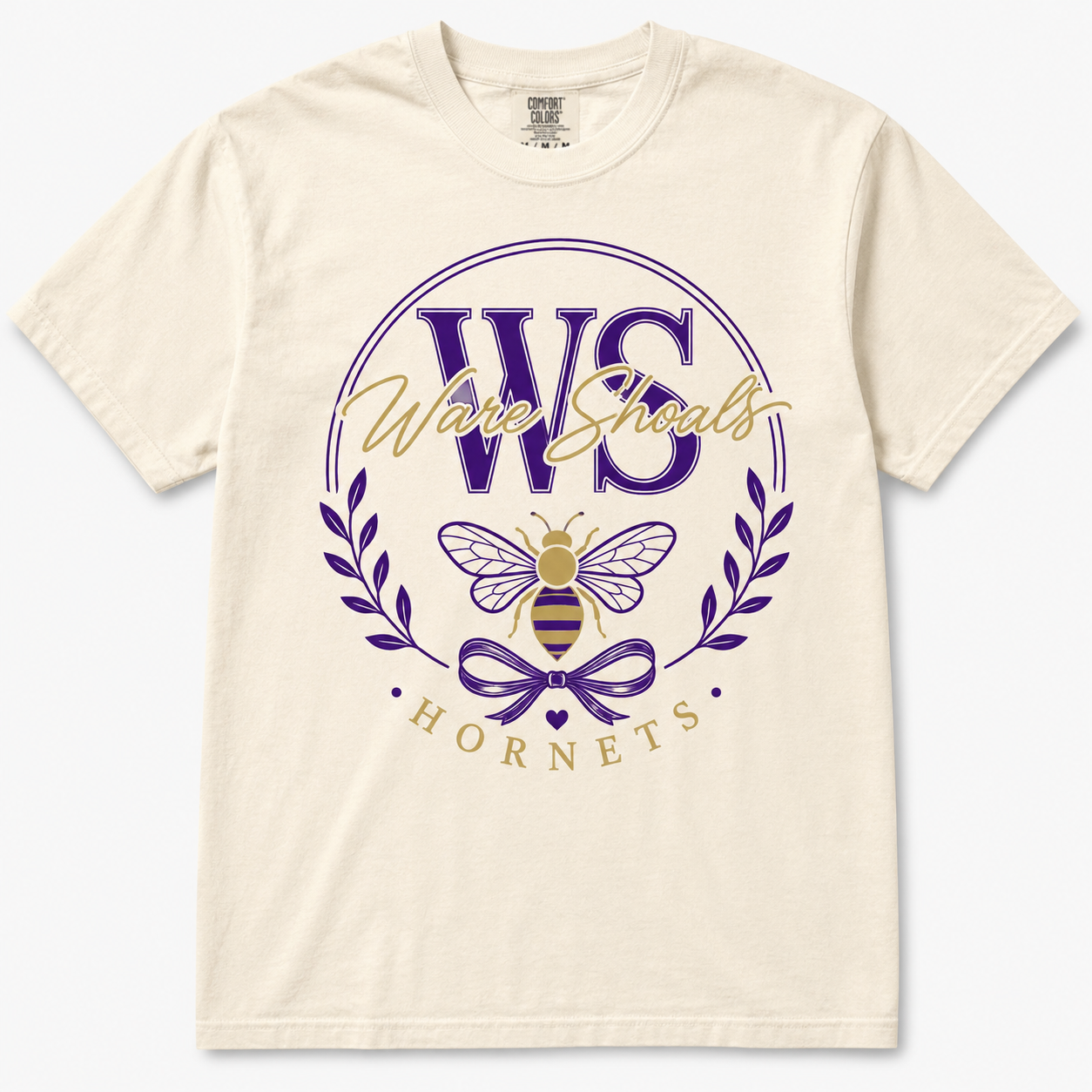 Ware Shoals Hornets Ivory - Front only!